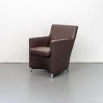 2x Leolux Dolcinea Fauteuil bruin Leer - Aluminium Frame, Huis en Inrichting, Fauteuils, 75 tot 100 cm, Ophalen of Verzenden, Zo goed als nieuw