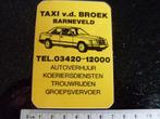 sticker taxi v.d. Broek barneveld logo autoverhuur vervoer, Verzenden, Zo goed als nieuw, Bedrijf of Vereniging