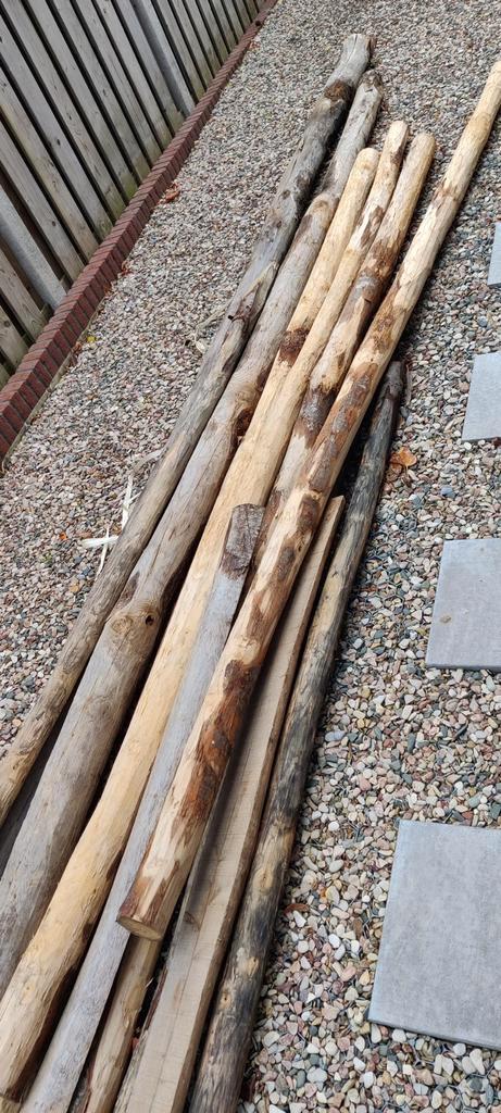 4 Kastanjehouten Palen 350cm, 7-9cm, Tuin en Terras, Palen, Balken en Planken, Nieuw, Palen, 250 cm of meer, Ophalen