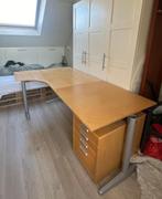 IKEA bureau kleur beuken 200x80x120, Huis en Inrichting, Bureaus, Ophalen, In hoogte verstelbaar, Gebruikt