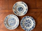 3 Chinese blauw/wit porseleinen Qianlong borden, 18e eeuw, Antiek en Kunst, Ophalen of Verzenden