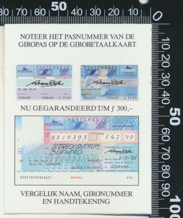 Sticker: Giropas Girobetaalkaart - Noteer en vergelijk (2), Verzamelen, Stickers, Zo goed als nieuw, Bedrijf of Vereniging, Ophalen of Verzenden