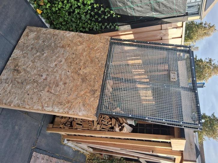 Volière 1,02x1,02x2,00 meter, Dieren en Toebehoren, Vogels | Hokken en Kooien, Gebruikt, Volière, Aluminium, Ophalen