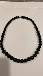 Git (Rouwketting) vintage 48 cm lang, Ophalen of Verzenden, Overige materialen, Ketting, Met edelsteen