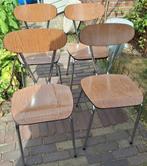 4 vintage/ retro keukenstoelen - chromen buizen / formica, Ophalen