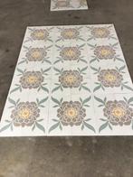Partij cement tegels model dahlia in vintage kleuren, Ophalen, Overige materialen, Minder dan 5 m², 20 tot 40 cm