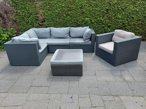 Loungeset Inclusief kussens,  Bezorging is mogelijk, Tuin en Terras, Tuinsets en Loungesets, Loungeset, Wicker, 5 zitplaatsen