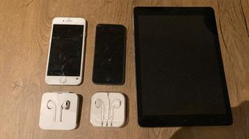 iPad iPhones en oordopjes 