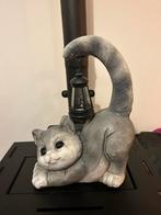 Tuinbeeld Poes met Solar Lamp - Aardewerk, Ophalen of Verzenden, Nieuw, Overige materialen, Dierenbeeld