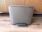 Brabantia Bo Prullenbak 11 + 23 liter, Ophalen, Gebruikt, Met pedaal, Rvs