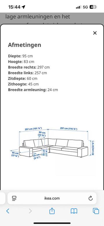 Hoekbank 5 zits Kivik Ikea - afbeelding 7