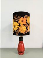 Oranje retro lamp lampenkap bloem oker geel keramiek uniek, Ophalen, Metaal, Mijn stijl, 50 tot 75 cm