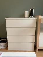 Witte commode met 4 lades, Kinderen en Baby's, Kinderkamer | Commodes en Kasten, 105 cm of meer, Ophalen of Verzenden, Zo goed als nieuw