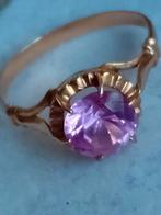 Mooie vintage 18k gouden ring met grote roze saffier, Ophalen of Verzenden, Goud, Ring, Met edelsteen