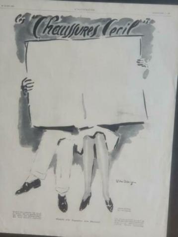 Kees van Dongen  advertentie 1929 "Les chaussures Cecil" beschikbaar voor biedingen