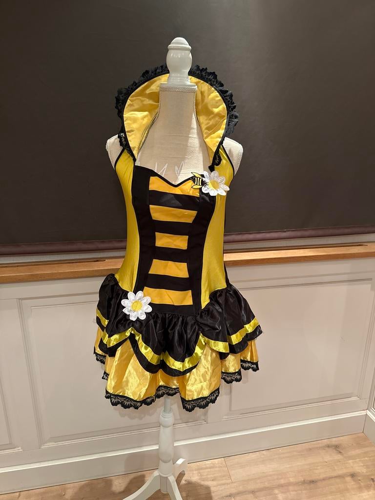 Carnaval Bijen Kostuum 2 x moeder en dochter - Maat 44+140, Carnaval, Maat 42/44 (L), Ophalen of Verzenden, Kleding