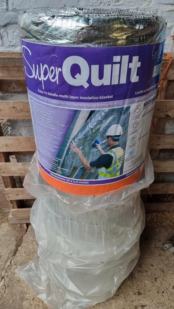 SuperQuilt isolatiedeken – nieuw en ongebruikt – 10m x 1,5m, Doe-het-zelf en Verbouw, Isolatie en Afdichting, Nieuw, Vloerisolatie