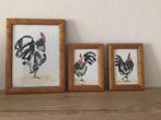 Haantjes in aquarel, Hobby en Vrije tijd, Schilderen, Ophalen of Verzenden, Zo goed als nieuw, Waterverf