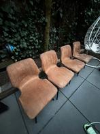 4 eetkamerstoelen suede, Ophalen, Gebruikt