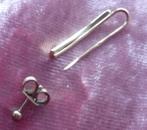 Oorbellen - goud oorklimmer & steker, Gebruikt, Ophalen of Verzenden, Knopjes of Stekers, Goud