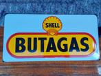 Emaille Reclamebord Bord SHELL BUTAGAS, Ophalen of Verzenden, Zo goed als nieuw, Reclamebord
