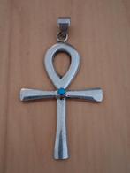 Zilveren kruis met Turkoois steen-- afmeting 5 cm, Nieuw, Kruis of Symbool, Zilver, Verzenden