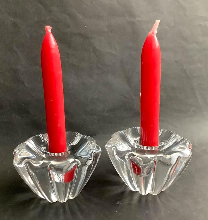 ORREFORS - kandelaars SVEN PALMQVIST - 2x, Antiek en Kunst, Antiek | Kandelaars, Ophalen of Verzenden
