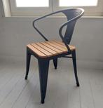 1x Stoel Metaal Frame PVC plankjes Terras Balkon Tuin, Huis en Inrichting, Stoelen, Ophalen, Zwart, Zo goed als nieuw, Eén