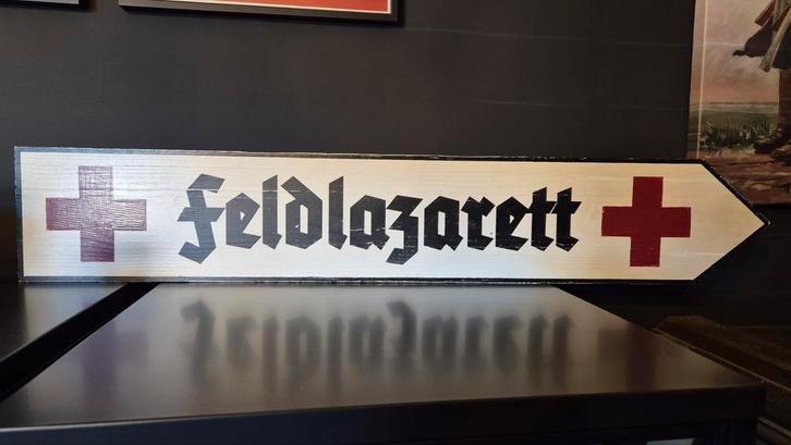 WW2 Bewijzeringsbord Repro - Feldlazarett, Verzamelen, Militaria | Algemeen, Overige soorten, Overige typen, Duitsland, Ophalen
