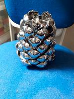 zilverkleurige dennenappel waxinehouder, Ophalen of Verzenden, Zo goed als nieuw