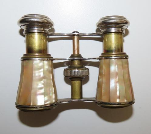 Antieke theaterkijker, leer, metaal, parelmoer, 19e eeuw, Antiek en Kunst, Antiek | Gereedschap en Instrumenten, Verzenden