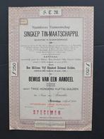 Singkep Tin Maatschappij (Billiton Maatschappij) - 1890, Verzenden, Voor 1920, Aandeel