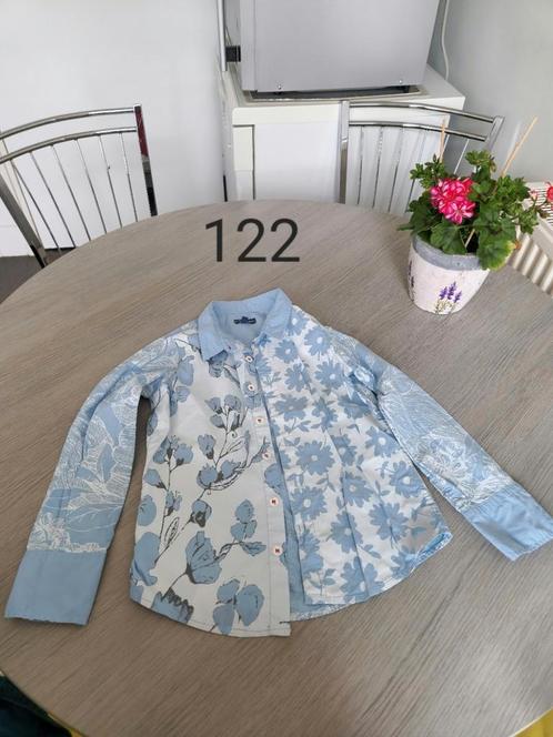 Blouse overhemd maat 122 ms mss Woods blauw bloemen nieuw, Kinderen en Baby's, Kinderkleding | Maat 122, Nieuw, Jongen, Overhemd of Blouse