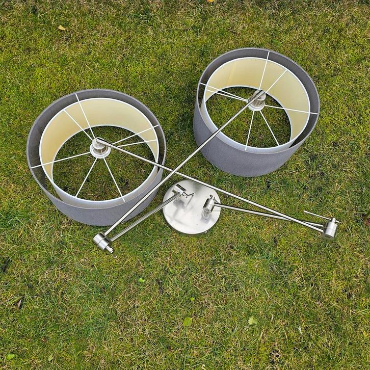 Hanglamp Double Swing Blitz + kappen, Huis en Inrichting, Lampen | Hanglampen, Zo goed als nieuw, Minder dan 50 cm, Ophalen of Verzenden