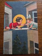 Mooie oude kaart, Kinder am Fenster, 1928, kinderen, maan, Ophalen of Verzenden, 1920 tot 1940, Kinderen