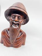 buste Java, oude man, hout, 30 cm hoog, Ophalen of Verzenden