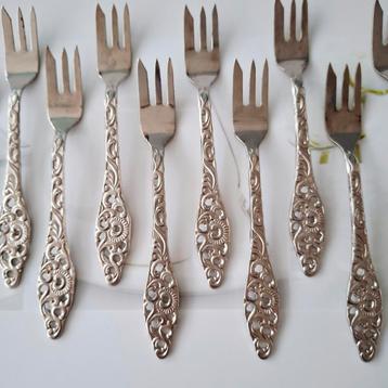 11 vintage ajour gebaksvorkjes van speculum plate beschikbaar voor biedingen