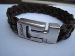 Josh Leren armband, Ophalen of Verzenden, Zo goed als nieuw, Bruin, Leer