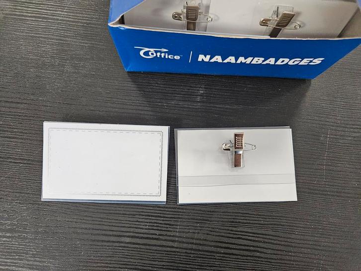 Naambadge met combiklem, 25st in doos, 59x90mm, nieuw, Diversen, Bureau-accessoires, Nieuw, Ophalen of Verzenden