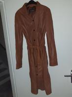 Camelkleurige lange leren jas, Ophalen of Verzenden, Zo goed als nieuw, Maat 38/40 (M), Zwart