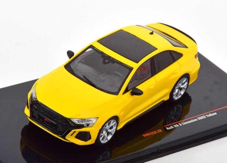 Audi RS 3 2020 Geel Schaal 1/43 Ixo Models Modelauto, Hobby en Vrije tijd, Modelauto's | 1:43, Nieuw, Auto, Overige merken, Ophalen of Verzenden