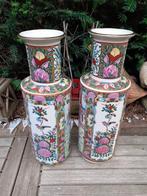 China grote Vazenset Keramiek Handbeschilderd Gemerkt ca1930, Ophalen of Verzenden