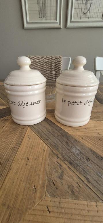 2x RIVIERA MAISON LE PETIT DEJEUNER VOORRAADPOTJES beschikbaar voor biedingen