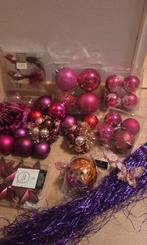 Doos vol roze achtige kerstversiering, Ophalen of Verzenden, Zo goed als nieuw