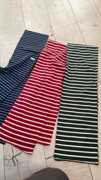 Gestreepte Katoenen Sjaaltjes 3 stuks rood/groen/blauw, Ophalen of Verzenden, Zo goed als nieuw, Sjaal