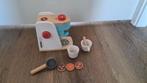 Houten Speelgoed Koffiezetapparaat met Accessoires, Ophalen of Verzenden, Zo goed als nieuw, Hout, Speelkeuken-accessoire
