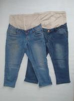 Twee Mamalicious capri 3/4e zwangerschapsbroeken maat 28, Maat 38/40 (M), Blauw, Mamalicious, Ophalen of Verzenden