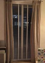 Vitrage 4x beige, Huis en Inrichting, Stoffering | Gordijnen en Lamellen, Ophalen of Verzenden, Zo goed als nieuw, Beige, 200 cm of meer