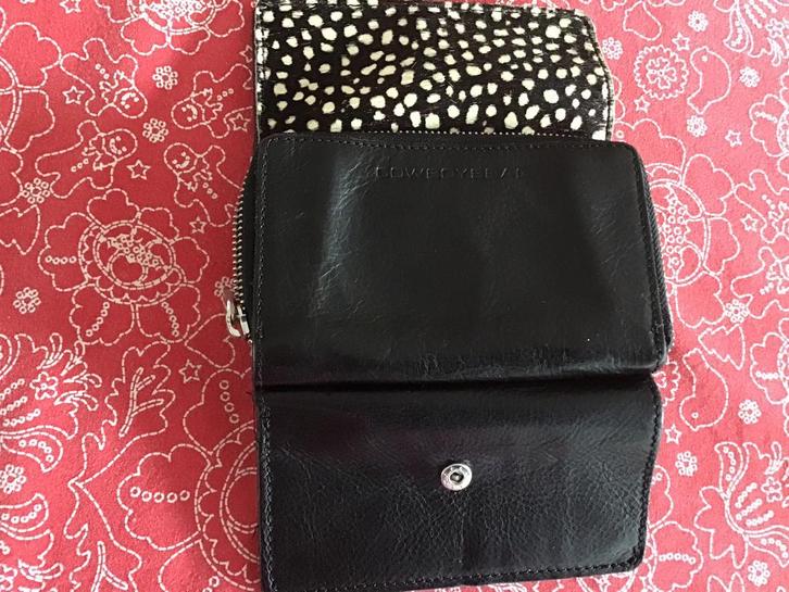 Portemonee “Cowboysbag” zwart wit huid gestippeld klep,nieuw, Sieraden, Tassen en Uiterlijk, Portemonnees, Nieuw, Overige merken