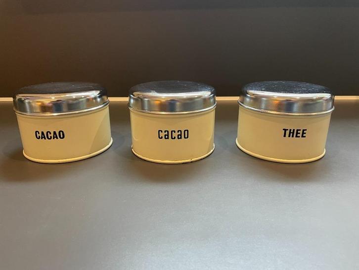 D536 Brabantia Vintage voorraadpotten Thee Cacao, Huis en Inrichting, Keuken | Keukenbenodigdheden, Gebruikt, Ophalen of Verzenden